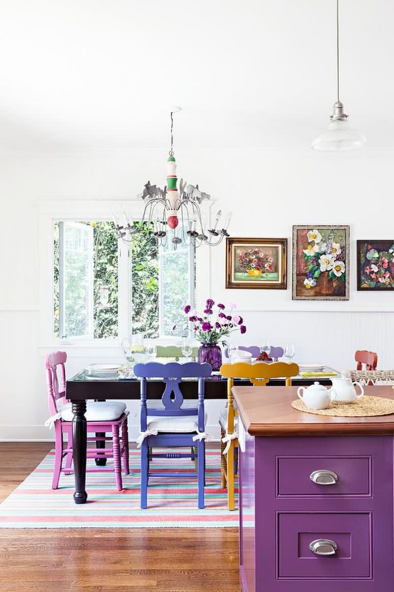 Color morado para decorar salones, dormitorios y